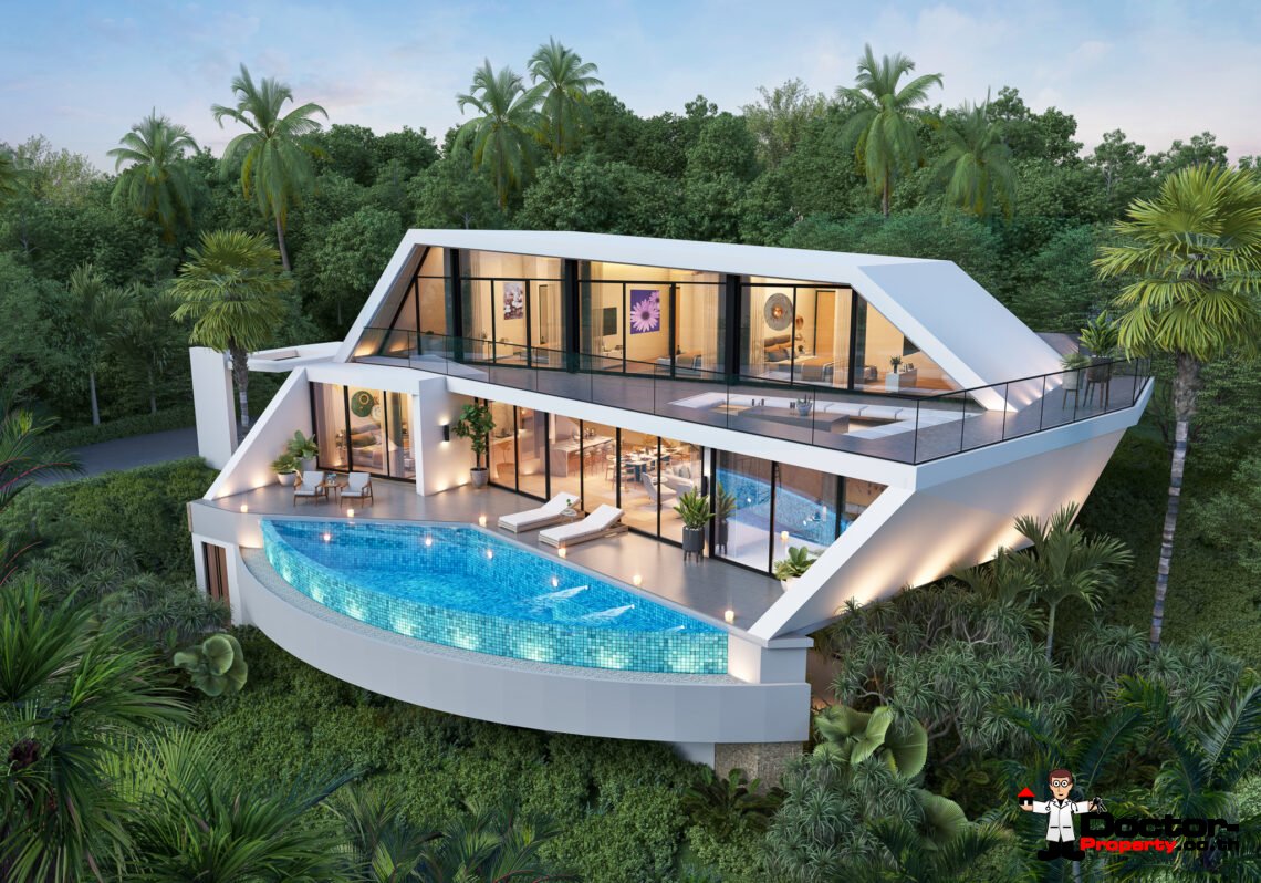 New 5 Bedroom Sea View Villa in Bo Phut, Koh Samui – For Sale
